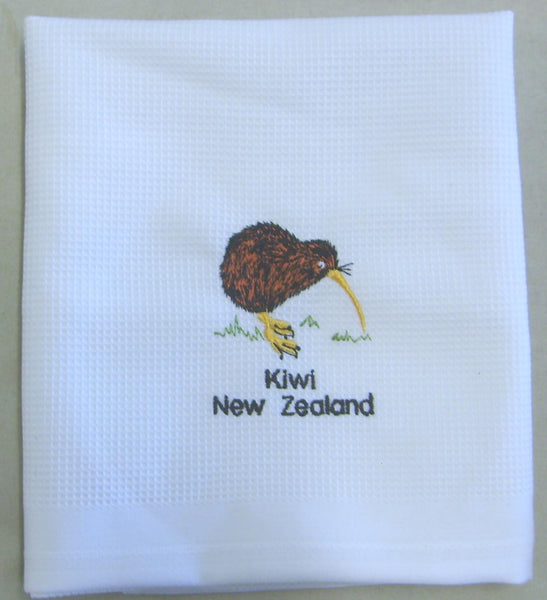 NZ Kiwi Embroidered Hand Towel KO24S Each