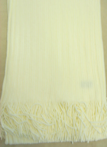 Ladies Ribbed Scarf R7 White  Each